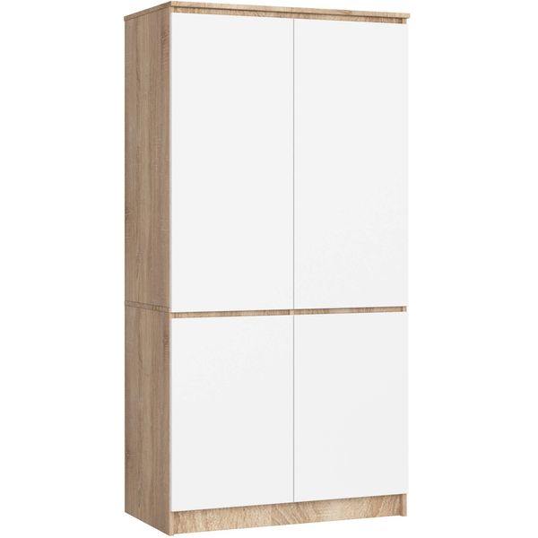 Akord Armadio 4 Ante Rovere Sonoma/Bianco 90X51X180 Cm-image