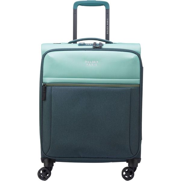 Delsey Paris Carrello Brochant 3 4 Dr Cabin Trolley Slim Line 55 Green Verde-image