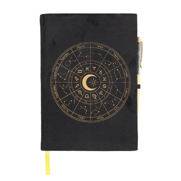 Qualcosa Di Diverso - Taccuino E Penna, Ruota Astrologica, Set Di Ossidiana SD6075 (Taglia Unica) (Nero)-image