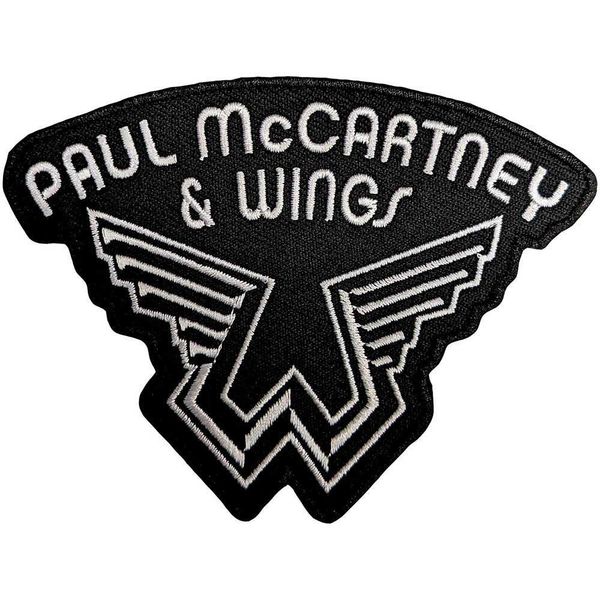 Paul Mccartney & Wings - Logo - Toppa Da Applicare Con Il Ferro, Tessuto RO11849 (Taglia Unica) (Nero/Bianco)-image