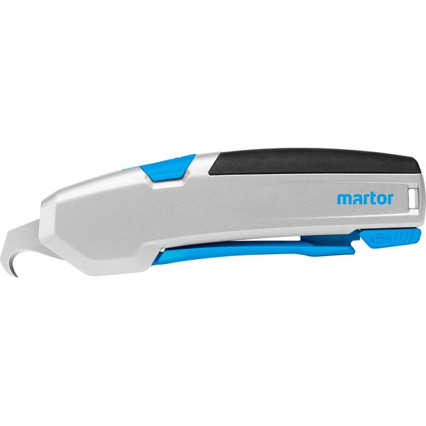 Martor Coltello Di Sicurezza Con Rientro Lama E Lama A Uncino, Secupro 625, Cutter Professionale, Alluminio, Per Destrorsi E Mancini-image