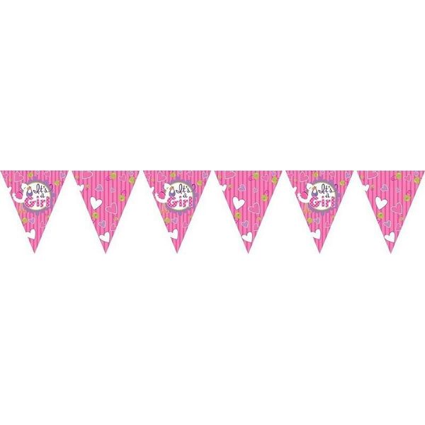 Creative Party - Bandiere A Cuore "It's A Girl"", Carta SG36712 (Taglia Unica) (Rosa/Bianco)"-image