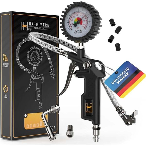 Manometro Per Pneumatici Hardtwerk Per Auto, Moto, Auto, Camion - Campo Di Misura: 0-12 Bar-image
