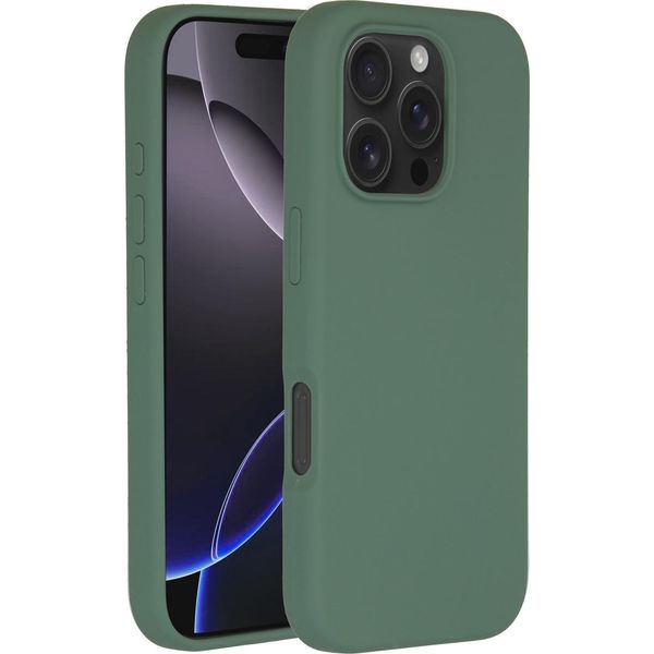 Custodia Per Iphone 16 Pro - Silicone - Accezz Soft Case/Backcover - Verde Scuro-image