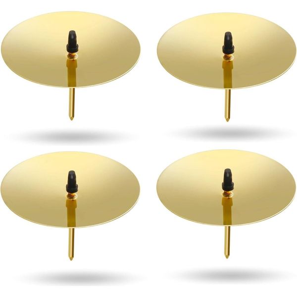 4X Tappo Per Candela Di Circa 5 Cm Per Candele Come Portacandele Tappo Per Corona D'avvento Per Corona D'avvento Di Natale Con Picco - (Oro)-image