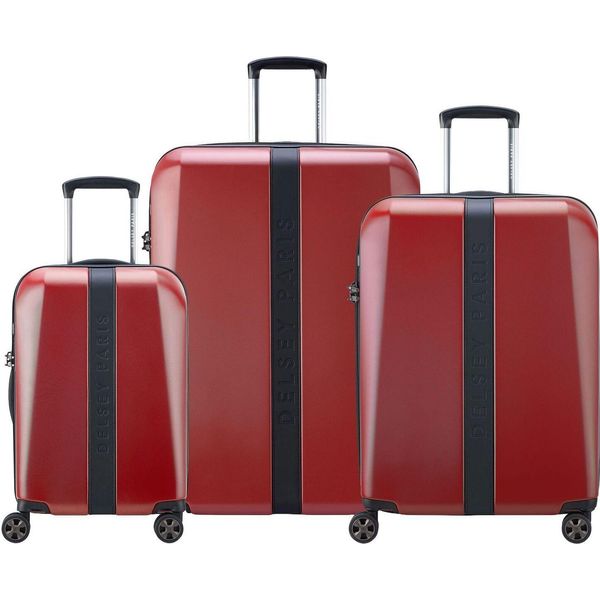 Delsey Paris Carrello Promenade Hard 2.0 Expandable 4 Double Rolls Trolley L / M / S L Bordeaux Red-image