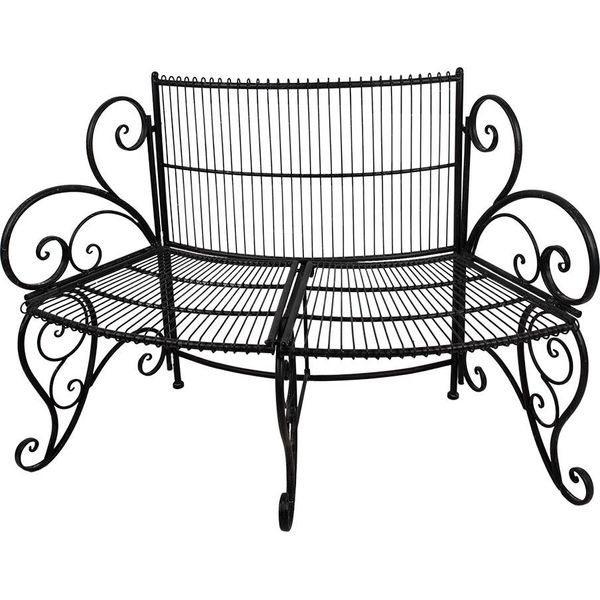 Panchina Da Giardino Clayre & Eef 134X54X92 Cm In Metallo Nero-image