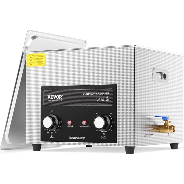 Vevor 15 L Pulitore Ad Ultrasuoni Con Timer Di Riscaldamento E Cestello Macchina Digitale Professionale A Cavitazione Sonica, 360 W Macchina Di Pulizia Per Strumenti Di Laboratorio Parti Metalliche Carburatore Parti In Ottone Parti Di Auto Parti Di Motore-image