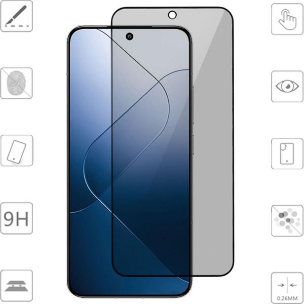 Per Xiaomi 14T / 14T Pro 2X 2.5D 0.26Mm Premium Privacy H9 Protezione Dello Schermo In Vetro Temperato-image