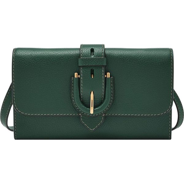Fossil Portafoglio Borsa A Tracolla Harwell Wallet Crossbody Viridian Verde Scuro-image
