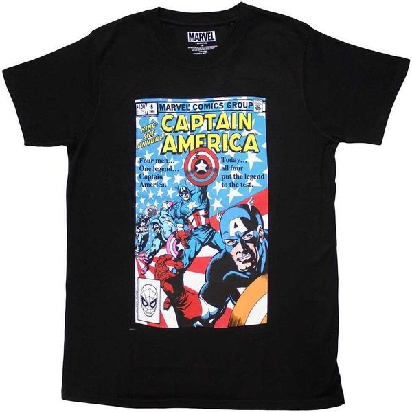 Marvel Comics - Maglietta "Molti Capitani D'america"" Per Bambini/Ragazzi Unisex RO11605 (M) (Schwarz)"-image