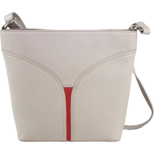 Eastern Counties Leather - Borsa A Tracolla "Caitlin"", Pelle EL450 (Taglia Unica) (Avorio/Rosso)"-image