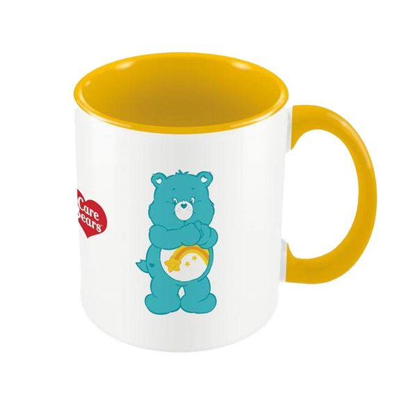 Care Bears - Tazza Da Caffè "Make A Wish"", Interno Bicolore PM10585 (Taglia Unica) (Bianco/Giallo/Blu)"-image