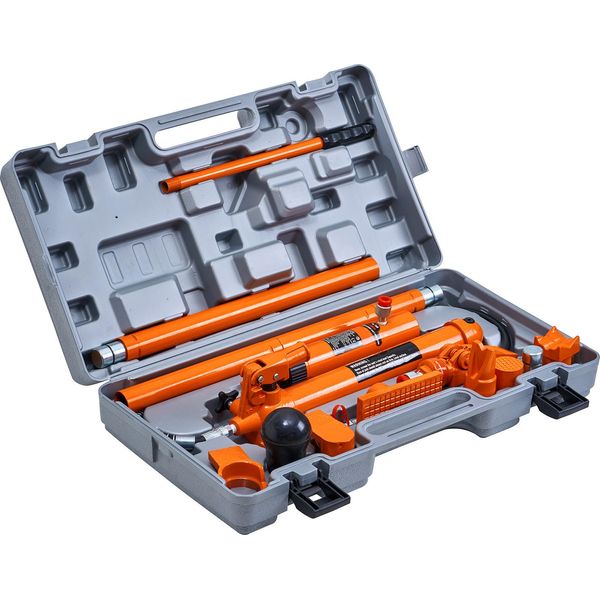 Succebuy Kit Di Potenza Porta 12 Tonnellate, Martinetto Idraulico Portatile, Tubo Dell'olio Da 55 Pollici, Kit Di Riparazione Del Telaio Della Carrozzeria Per Auto, Camion, Manutenzione Agricola, Borsa Per Il Trasporto Inclusa-image