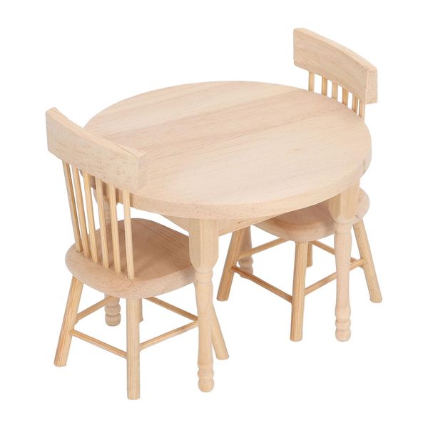 Set Da Pranzo Della Casa Delle Bambole, Modello Di Sedia Da Tavolo, Set Di Sedie Da Tavolo Della Casa Delle Bambole, Set Da Pranzo In Miniatura, Accessorio Per Tavolo Delle Bambole, Sedia Da Tavolo Della Casa Delle Bambole-image