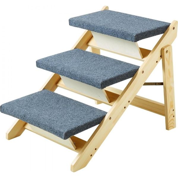 Scale In Legno Per Cani - Scale Per Animali Domestici A 3 Gradini - 705X470X500 Mm - Scale Per Cani Di Piccola E Grande Taglia - Scale Antiscivolo Per Uso Interno Ed Esterno-image