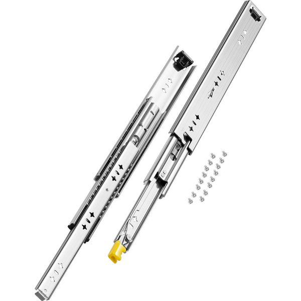 Vevor 1 Coppia Di Guide Per Cassetti Con Guide Ad Estrazione Totale, Guide Telescopiche, Guide Per Cassetti, Portata 400 Mm, 250 Lbs, Guide Di Montaggio Laterali-image