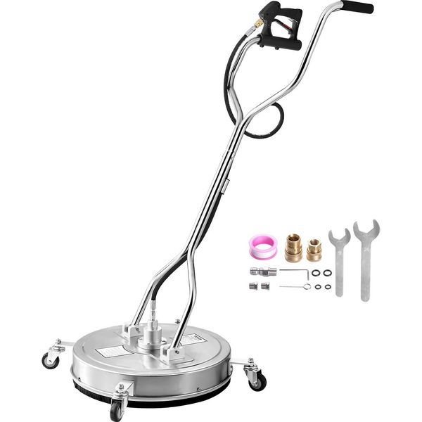 Vevor Idropulitrice 550 Mm, Con 4 Ruote, 276 Bar, Attacco Rapido 9,5 Mm, 2 Ugelli Di Spruzzo, Doppia Impugnatura, Per Calcestruzzo, Patio, Pavimentazione-image