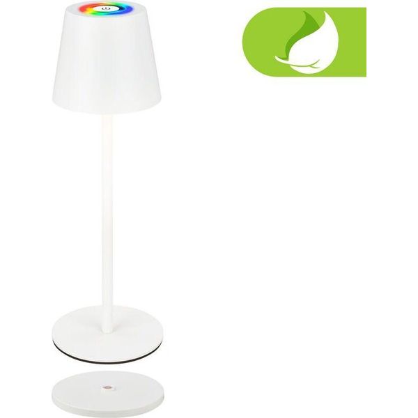 Briloner Cilano Rgbw Lampada Da Tavolo A Batteria IP44, Dimmerabile, Stazione Di Ricarica, Bianco-image