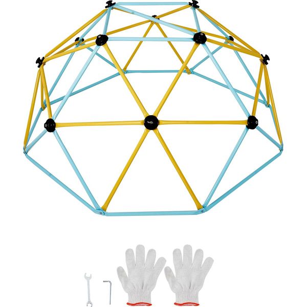 Succebuy Cupola Di Arrampicata 6FT, Struttura Di Arrampicata Geometrica, Centro Giochi, Supporta 600 Libbre Per Bambini Da 3 A 9, Facile Da Montare. Ideale Per Il Gioco All'aperto E Al Chiuso.-image