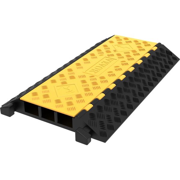 Canalina Per Parapetti Canalina Per Cavi Nera Protezione Per Cavi A 3 Canali Rampa Protettiva Per Funi Metalliche Protezione Per Fascette Ponte Per Cavi Flessibili Gomma Visibile-image