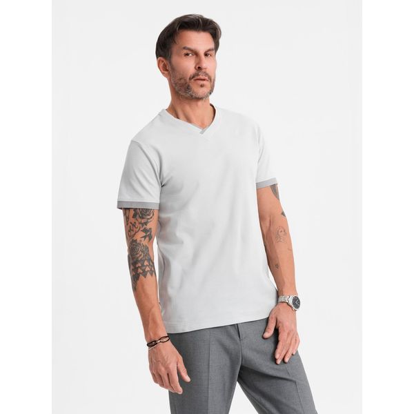 Ombre Clothing T-Shirt Da Uomo A Maniche Corte Kiriakou Grigio Chiaro M-image
