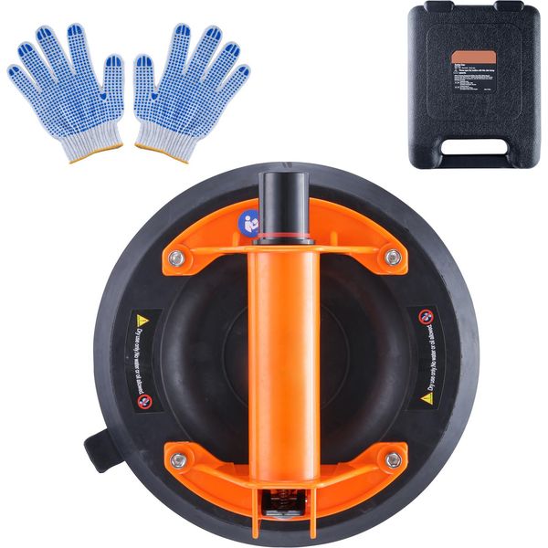 Ventosa Per Vetro Succebuy, 20,3 Cm, Portata 279 Kg, Sollevatore A Vuoto Con Manico In Acciaio, Scatola Per Il Trasporto, Strumento Robusto Per Sollevare Vetro, Granito, Piastrelle, Metallo E Legno-image