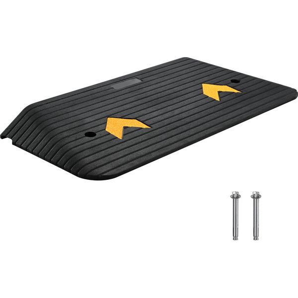 Rampa Di Soglia In Gomma Succebuy, Alzata Di 7,6 Cm, 1 Canale, Antiscivolo, Portata 14,9 Kg, Per Sedie A Rotelle E Scooter-image