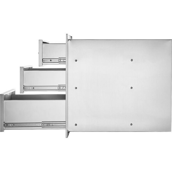 Succebuy 18X23 Pollici Cassetti Per Cucina Da Esterno Con Triplo Accesso, In Acciaio Inox Con Maniglia Cromata, 18X23X23 Pollici Per Stazioni Barbecue-image