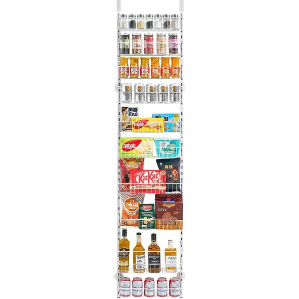 Succebuy Organizzatore Per Dispensa A Muro A 10 Livelli Per Spezie In Bianco-image