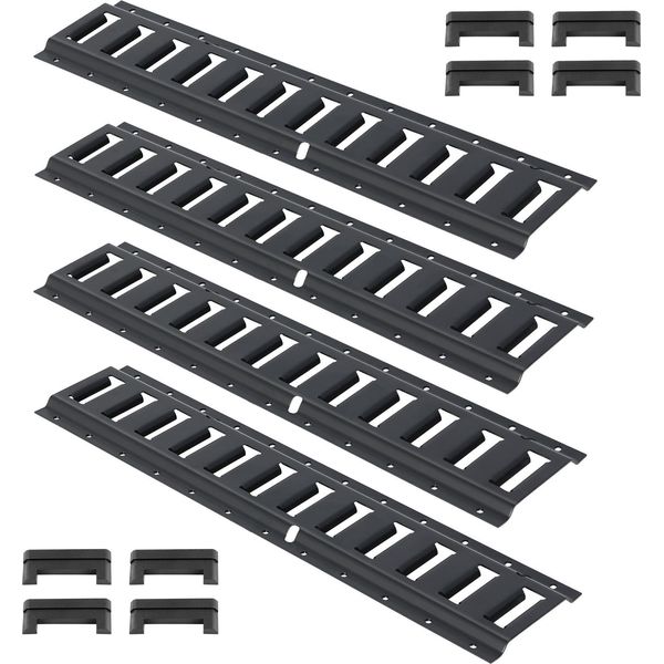 Succebuy E-Track Set, Binari In Acciaio Da 2 Piedi, Confezione Da 4, Per Fissare Carichi Fino A 907 Kg, Con Viti Per Garage, Furgoni, Rimorchi, Supporti Per Moto E Atv-image
