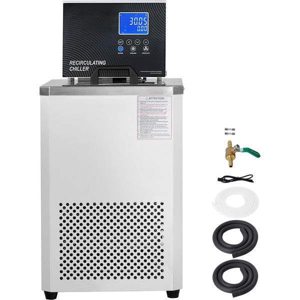 Succebuy Termostato Di Raffreddamento/Ricircolo Da Laboratorio, 6 L, -20 °C - 100 °C, Display Lcd, Acciaio Inox 304, Doppia Circolazione, Per Esperimenti Precisi E Uso Industriale-image
