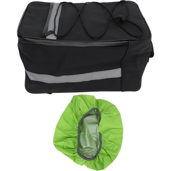 Borsa Portapacchi Posteriore Per Bicicletta Impermeabile Portabici Riflettente Con Grande Capacità Con Copertura Antipioggia Per Bici All'aperto 15 L-image