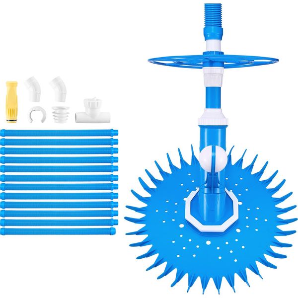 Succebuy Pulitore Per Piscine Con Funzione Di Aspirazione E 12 Tubi - Aspirapolvere Per Piscine Interrate/Seminterrate-image