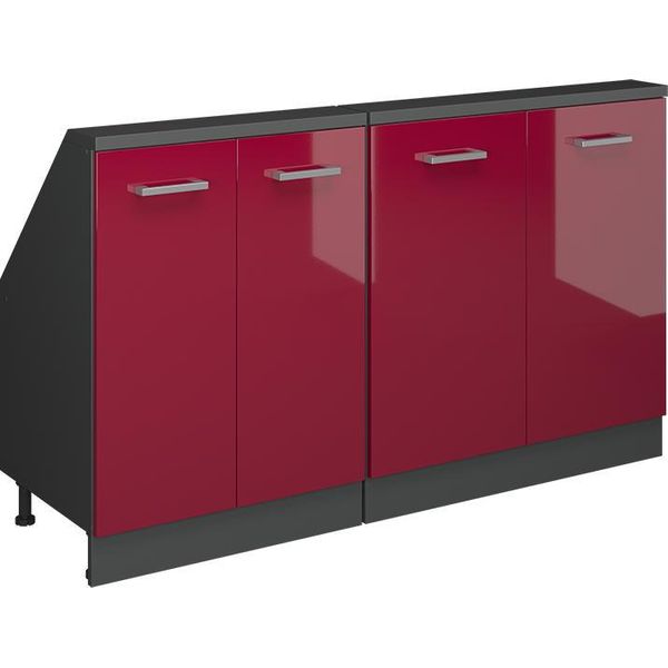 Vicco Set Di Mobili Sottotetto Rion, Set Di 2, Rosso Lucido/Antracite/Antracite-image