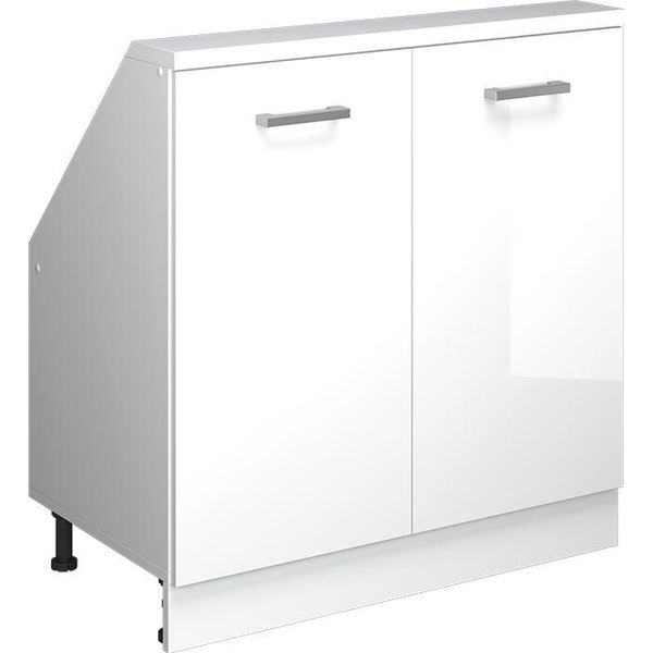 Vicco Mobile Sottotetto Rion, Con 2 Porte, Bianco Lucido/Bianco/Bianco-image