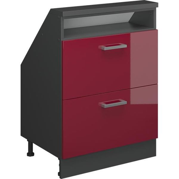 Vicco Mobile Sottotetto Rion, Con 2 Cassetti, Rosso Lucido/Antracite/Antracite-image