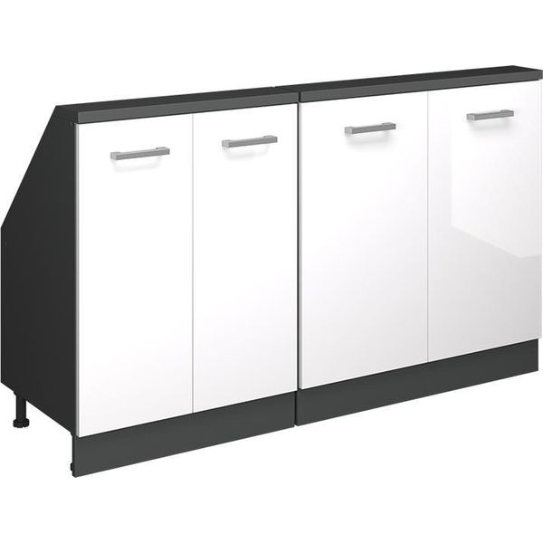 Vicco Set Di Mobili Sottotetto Rion, Set Di 2, Bianco Lucido/Antracite/Antracite-image