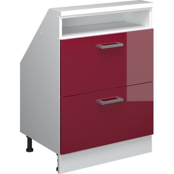 Vicco Mobile Sottotetto Rion, Con 2 Cassetti, Bordeaux Lucido/Bianco/Bianco-image