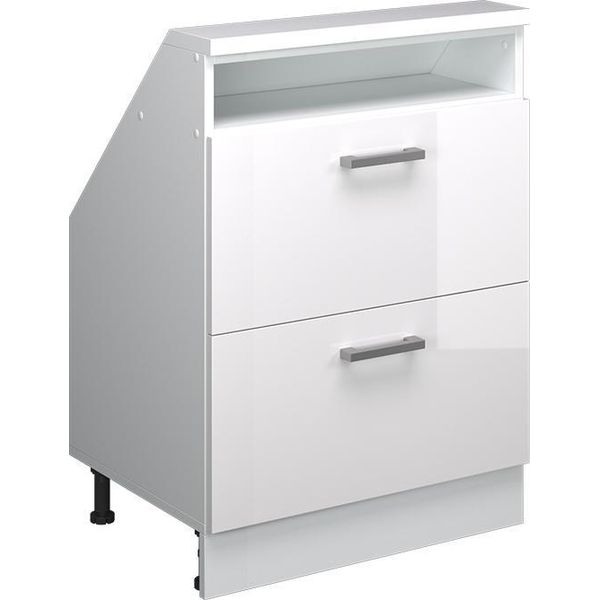 Vicco Mobile Sottotetto Rion, Con 2 Cassetti, Bianco Lucido/Bianco/Bianco-image