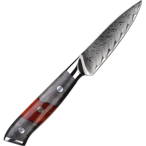 Coltello Da Cucina In Damasco YA-37550 - Paring/Rosso/Grigio KP37550-image