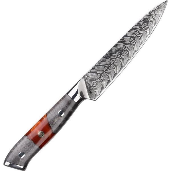 Coltello Da Cucina In Damasco YA-37551 - Utility/Rosso/Grigio KP37551-image