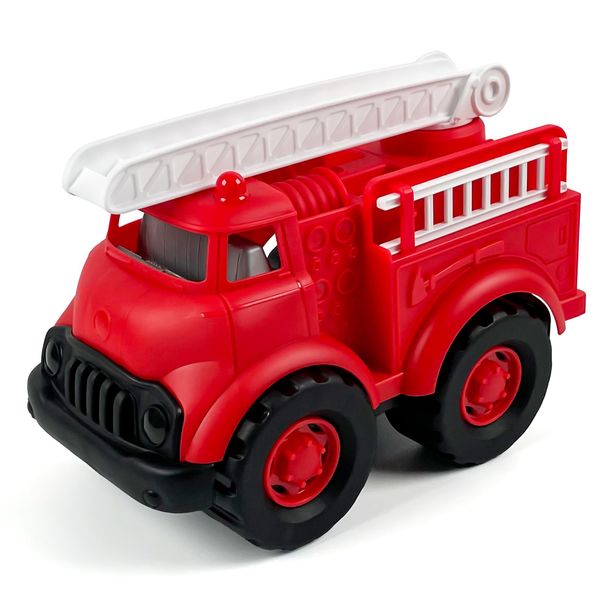 Camion Dei Pompieri Ecologico Con Scala Mobile - Giocattolo Sicuro In Plastica Riciclata Per Bambini A Partire Da 3 Anni-image