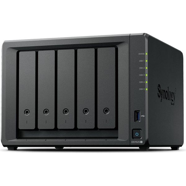 Synology Diskstation DS1525+ Nas/Server Di Archiviazione Ryzen Embedded V1500B 8 Gb DDR4 0 Tb Nero-image