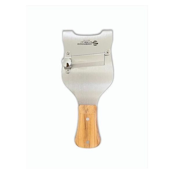 Ambrogio Sanelli - Tagliatartufi In Acciaio Inox, Manico In Ulivo - Lama Liscia Da 5,5 Cm, Regolabile Da 0,2 A 3 Mm-image