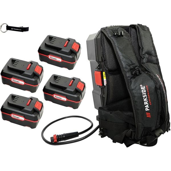 Parkside Performance® 20 V / 40 V Zaino Con Batteria Ricaricabile Ppra 20 / Incl. 4 Batterie (4 Ah)-image