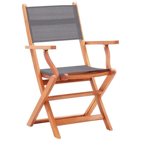 Vidaxl Sedie Da Giardino 4 Pz. Pieghevoli In Legno Massiccio Di Eucalipto E Textilene-image