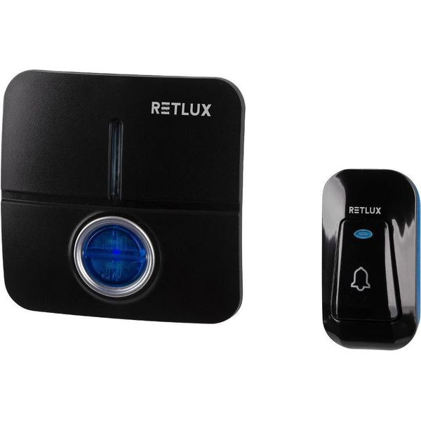 Retlux Rdb 106 Campanello Senza Fili Con Pulsante A Batteria, Portata 120 M (Esterno), Segnalazione Visiva, Alimentazione 230V-image