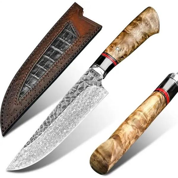 Coltello Da Cucina In Damasco Harahu HI-29030 - Marrone KP29030-image