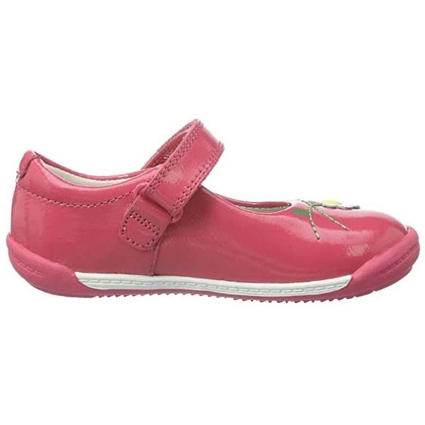 Clarks Softly Jam, Ballerine Per Bambini In Pelle Rosa Con Velcro 20-image